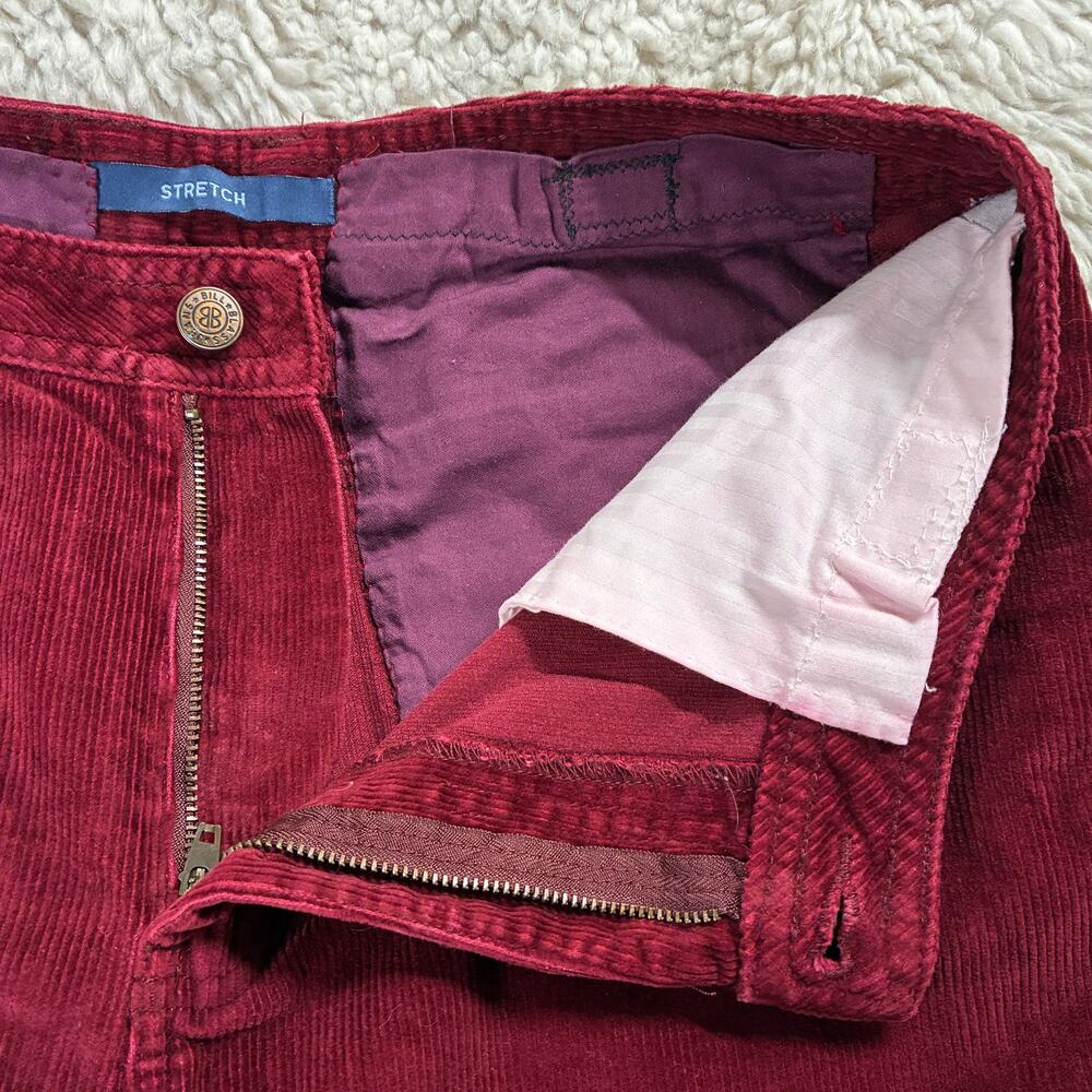 Bill Blass Pants Womens Actual 30 Burgundy Stretch Corduroy High Rise Straight - Picture 3 of 11